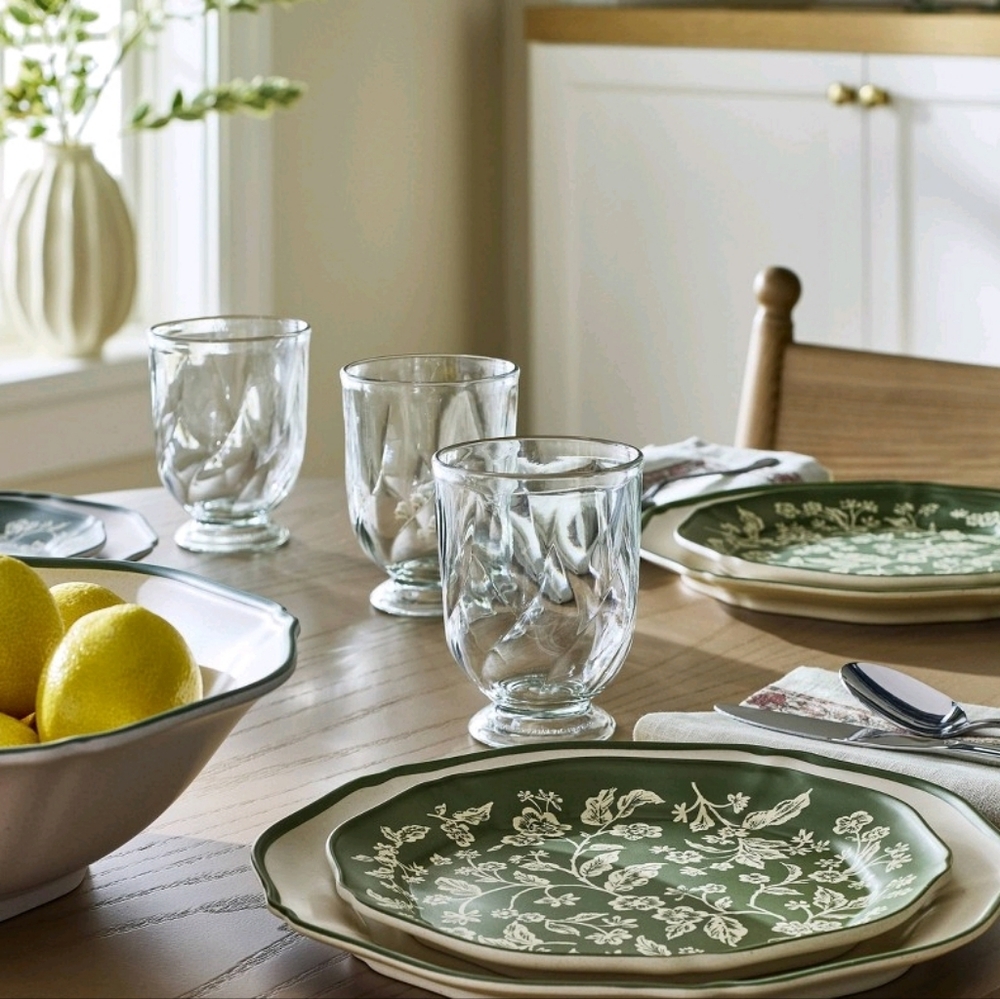 Last DAY! tudio Mcgee Melamine Floral Salad Plates Set Green 4pk Threshold - Picture 5 of 9